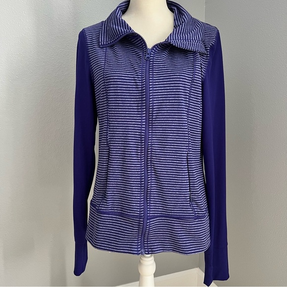 90 Degree By Reflex Jackets & Blazers - 90 Degree By Reflex Purple Striped Women's Vest